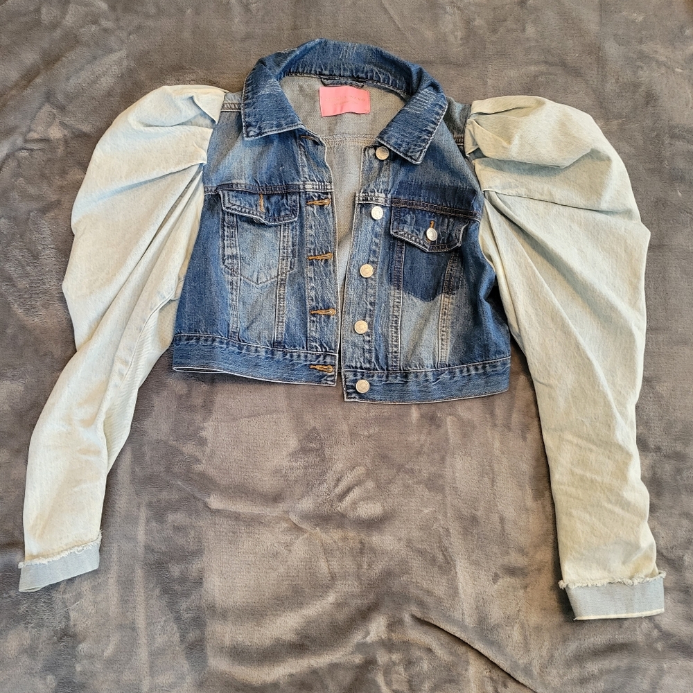 Akira Denim Puff Sleeve Jacket Medium